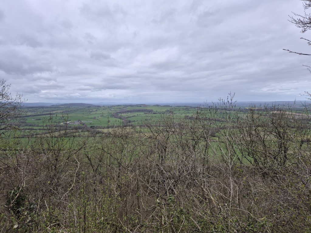 Walking Wenlock Edge on a hard day The view from Major